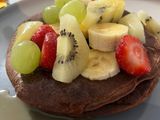 Tortitas de chocolate con trigo sarraceno y harina de almendras.