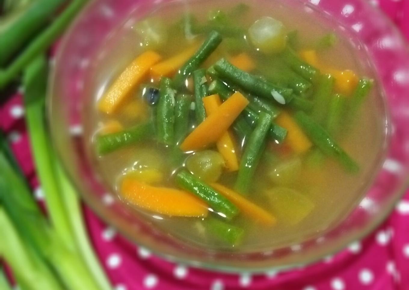 Menu sarapan hari kedua... asam jawa, buncis dan wortel