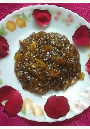 A picture of Jaggery Kachche aam ka gudamma.