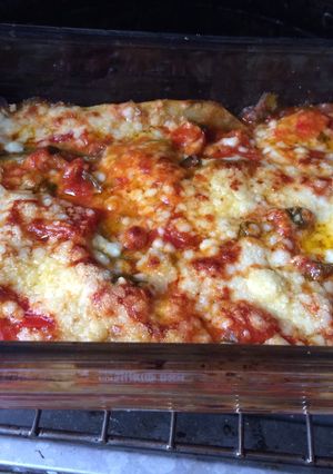 Una foto de Melanzane (berenjenas) alla parmigiana (light y apta celíacos)