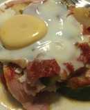 Colchón de verduras y jamón