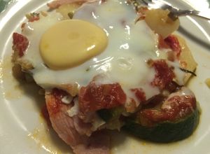 Una foto de Colchón de verduras y jamón