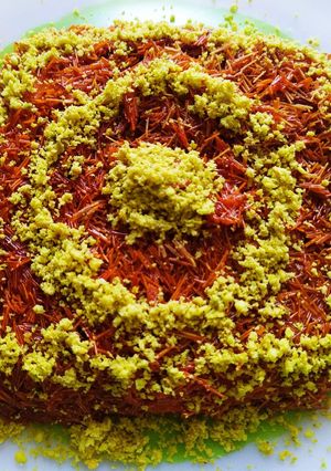 A picture of Kunafa (Vermicelli Kunafa).
