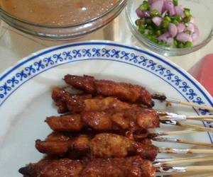 Resep mudah Sate Ayam bumbu pecel Mantul Banget