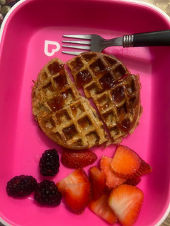 Una foto de Waffles de avena y plátano