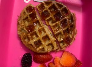 Una foto de Waffles de avena y plátano