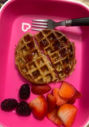 Una foto de Waffles de avena y plátano