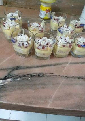 A picture of Bread fruit custard pudding.