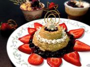 A picture of rice pudding with cooked rice