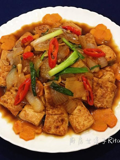 家常紅燒豆腐 的食譜成品照片