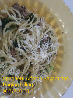 Foto resep Spaghetti Carbonara Bayam dan Daging Giling ala Bundoooo