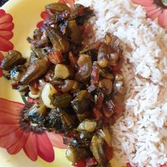 Vegan Ocra (Lebanese Recipe) A picture of Vegan Ocra (Lebanese Recipe).