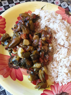 A picture of Vegan Ocra (Lebanese Recipe).
