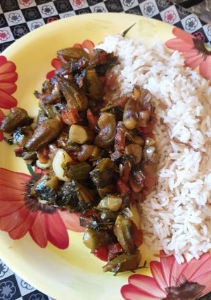A picture of Vegan Ocra (Lebanese Recipe).