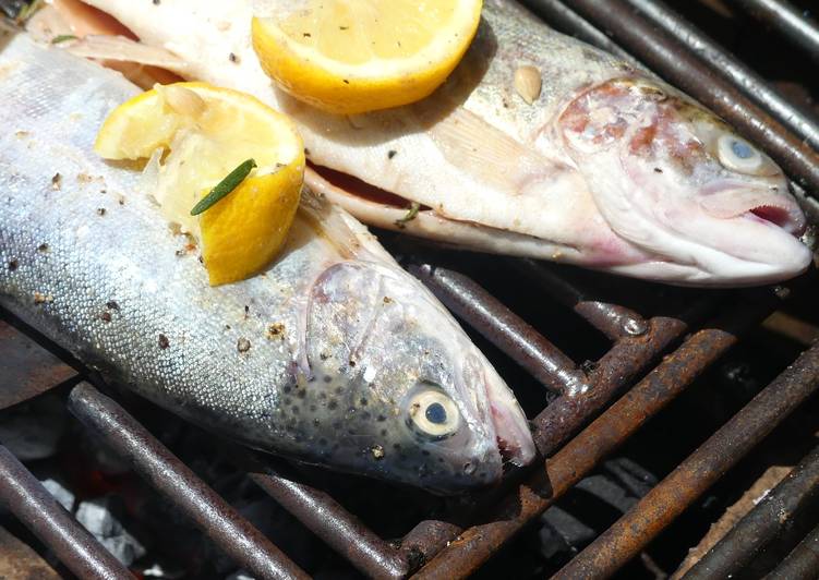 Easiest Way to Prepare Quick Grilled garlic butter and lemon fresh lake trout!