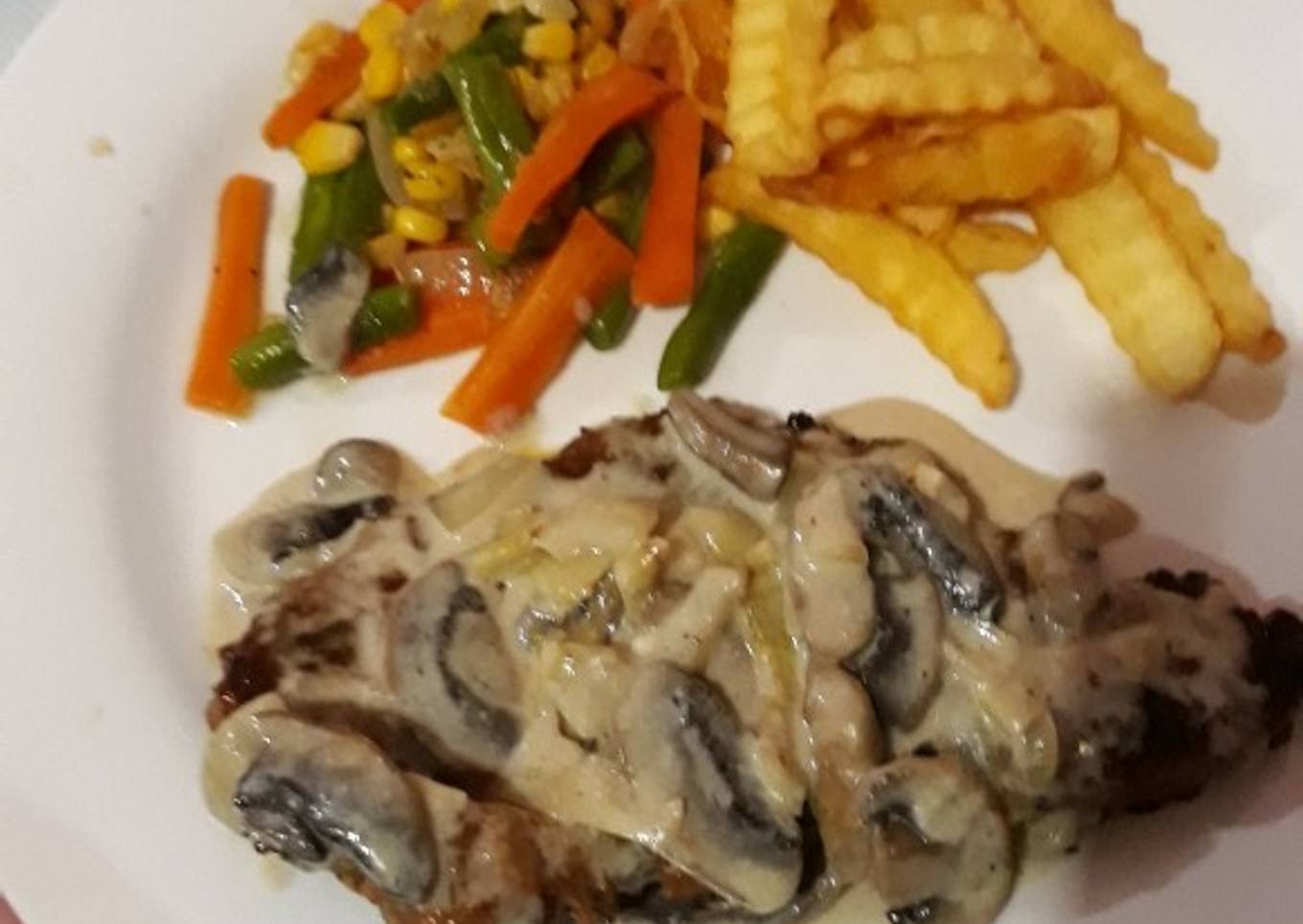 Steak Saus Jamur rumahan