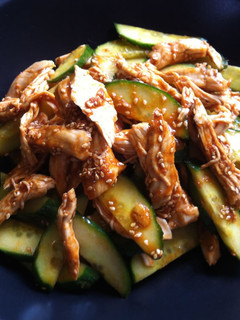 A picture of Spicy ‘Goma-ae’ Chicken & Cucumber.