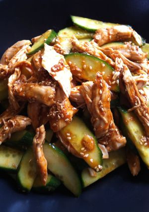 A picture of Spicy ‘Goma-ae’ Chicken & Cucumber.