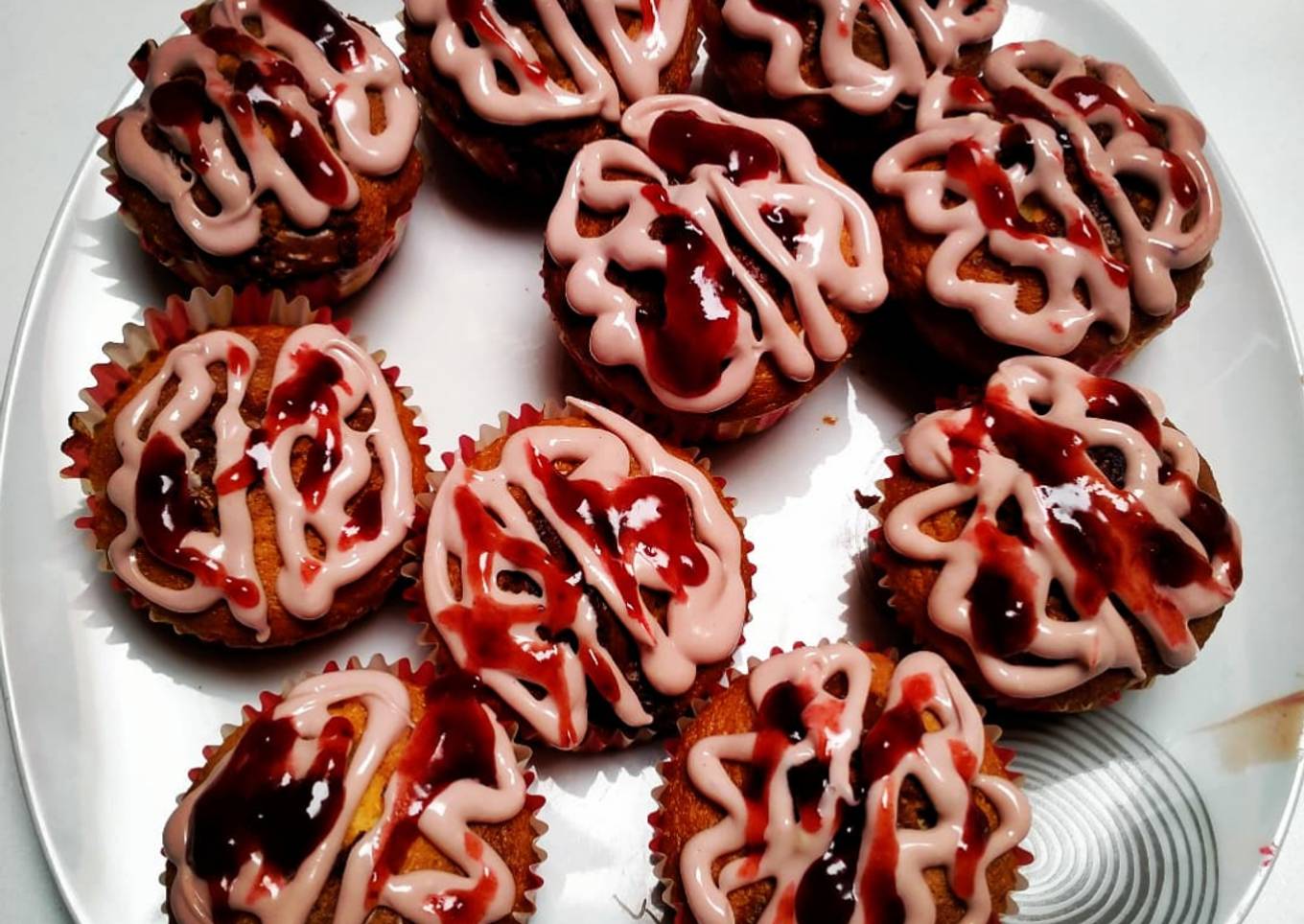 Cupcake marbrés halloween 🧠