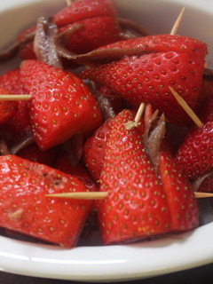 Una foto de Fresas con secreto de anchoa