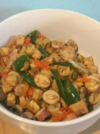 Cara Gampang Membikin Resep  Tumis Cumi Asin tempe yang Enak Banget, Sempurna