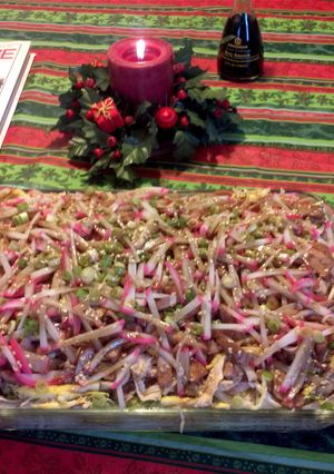 A picture of Mom's Somen Salad.