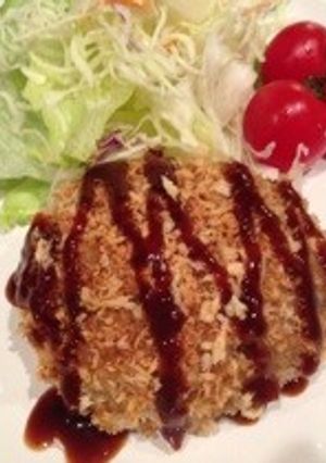 A picture of Healthy Baked Menchi Katsu (Japanese Ground Meat Cutlet).