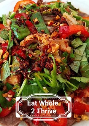 A picture of Sliced beef, glass noodle in Szechuan chilli sauce 夫妻肺片.