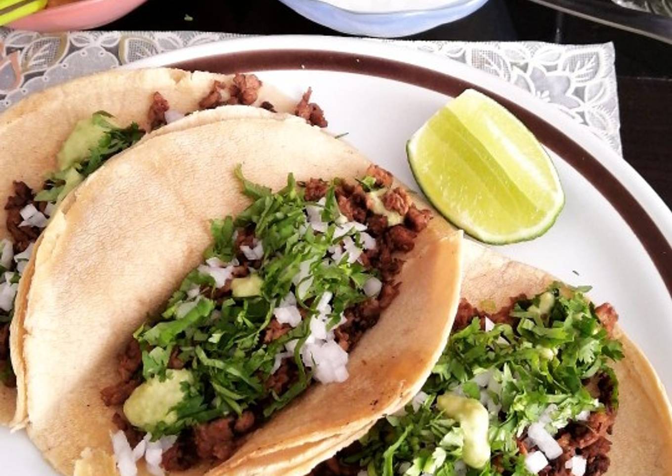 Tacos de  suadero (de soya)