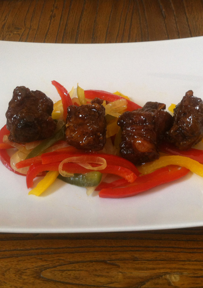 Una foto de Costillas de cerdo con chimichurri agridulce