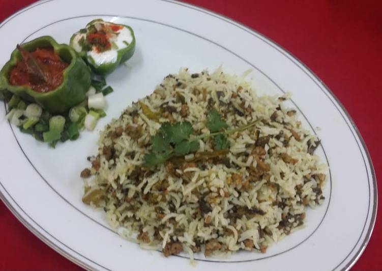 Spring Onion Kheema Biryani