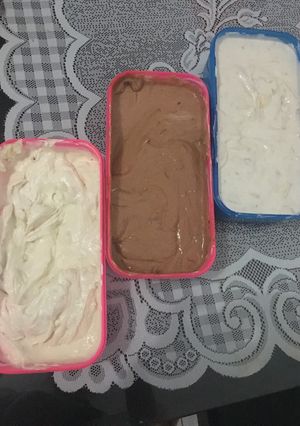Foto resep Ice cream 1 resep untuk 3 rasa