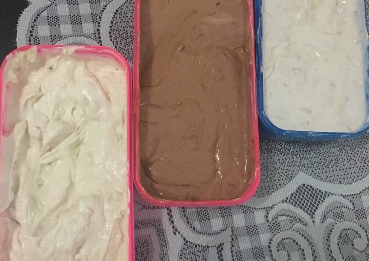 Ice cream 1 resep untuk 3 rasa