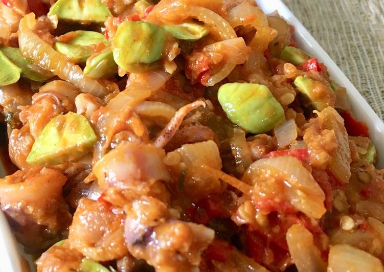 Bahan mengolah Cumi Pedas Pete Endeus, Enak