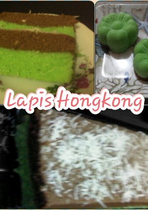 Foto resep Lapis Hongkong mix moca dan pandan pasta