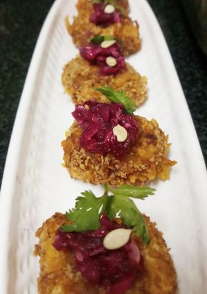 A picture of Crunchy Peanut Paneer Popcorn.