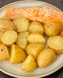 Teriyaki salmon with baby potatoes