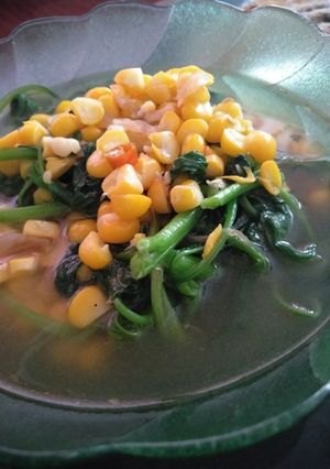 Foto resep Sayur bayam+jagung