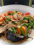 Tumis kacang panjang wortel bakso