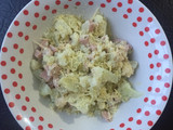 Pastas de coliflor en salsa blanca