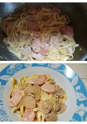 Foto resep Fetuccini bratwurst Carbonara