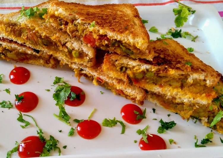 Easiest Way to Prepare Super Quick Homemade Pav Bhaaji Sandwich