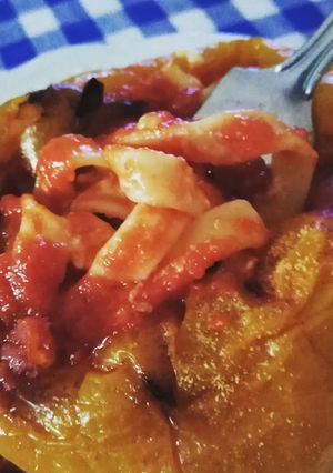 A picture of Oven-Baked Stuffed Peppers.