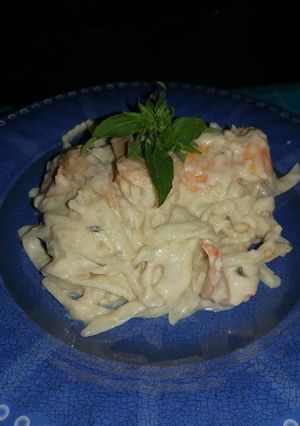 Una foto de Spaghetti con camarones