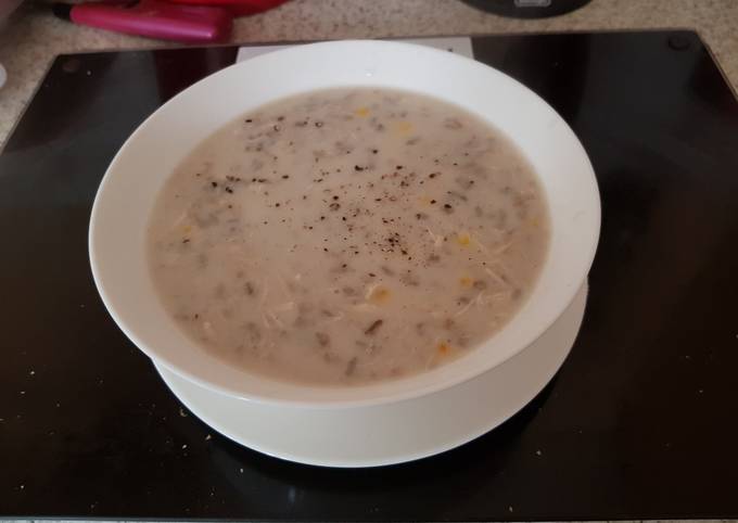My Creamy Chicken Sweetcorn & Barley soup. 😀 Recipe