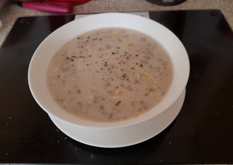 Easiest Way to Make Super Quick Homemade My Creamy Chicken Sweetcorn &amp; Barley soup. 😀