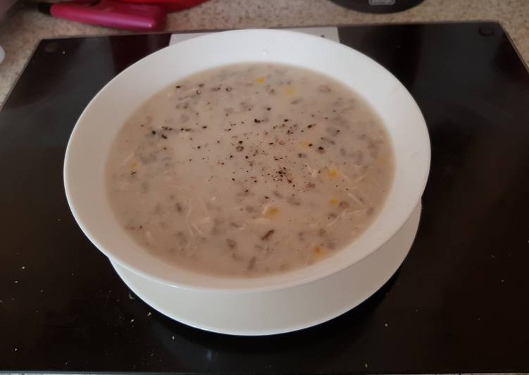 Recipe of Speedy My Creamy Chicken Sweetcorn & Barley soup. 😀