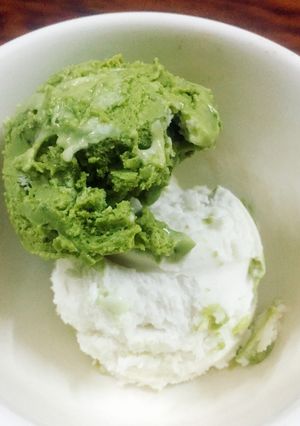 Hình của món Kem dừa matcha.