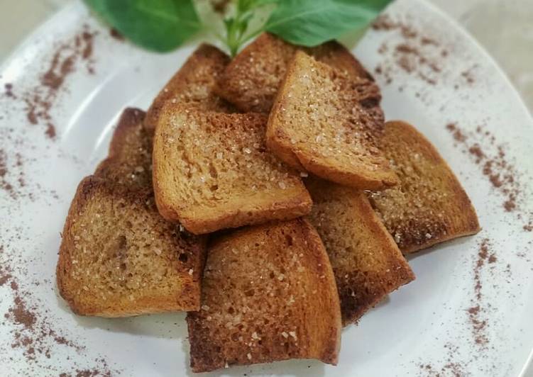 Cara Gampang Masak Bagelen Kayu Manis a.k.a roti tawar panggang Anti Gagal