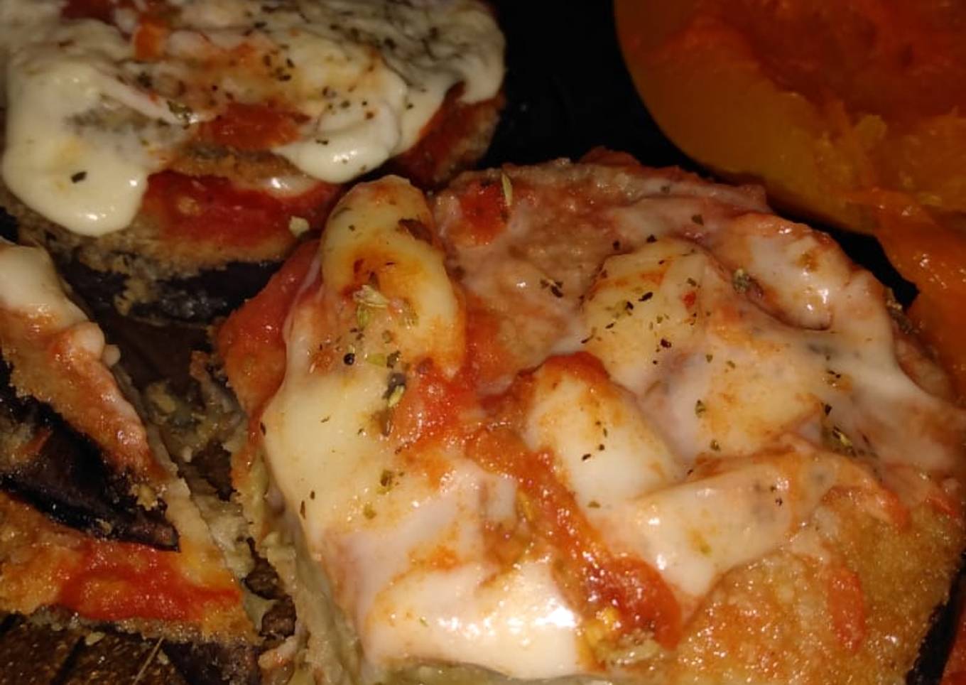 Milanesas de Berenjenas Napolitanas con Calabaza